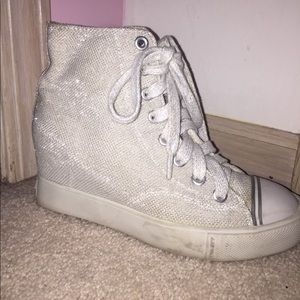 Sparkly Wedge Sneakers
